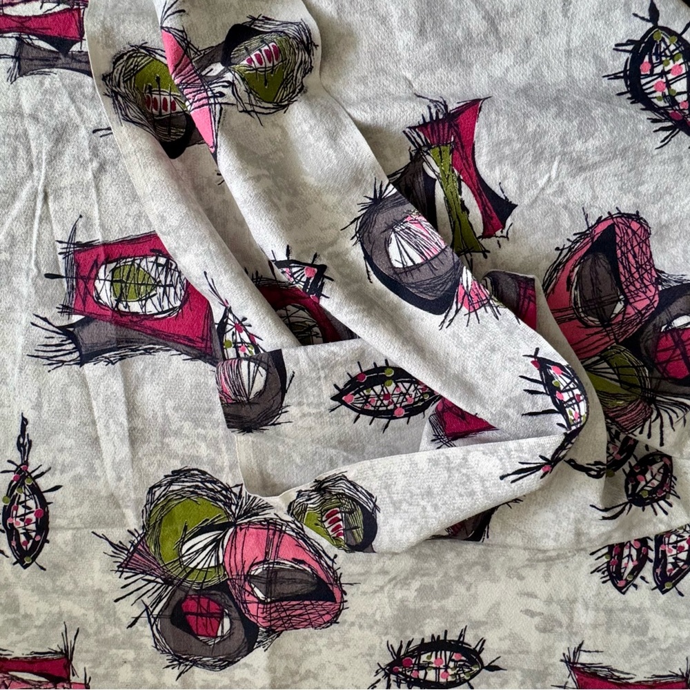 fab 50s atomic barkcloth fabric abstract Eames Era